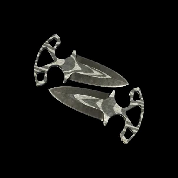 ★ StatTrak™ Shadow Daggers | Black Laminate (Battle-Scarred)