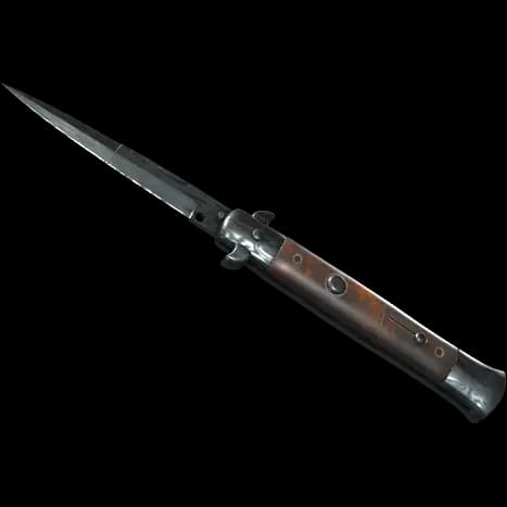 ★ Stiletto Knife | Damascus Steel (Battle-Scarred)