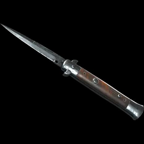 ★ Stiletto Knife | Damascus Steel (Well-Worn)